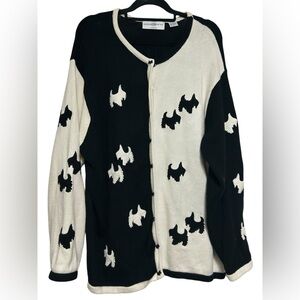 RARE VTG Marisa Christina Scottie Dog Cardigan – Plus Size 3X